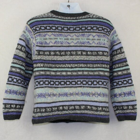 Northern Isles Hand Knit Wool Button Cardigan Sweater Jacket Womens Large - Picture 2 of 7